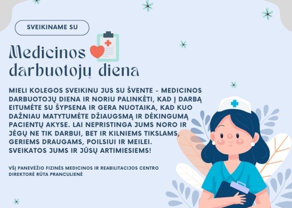 Medicinos darbuotojų dienos sveikinimas