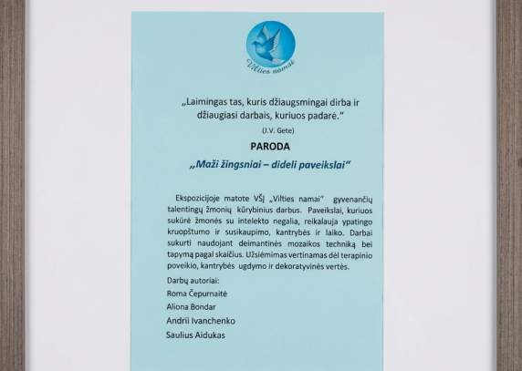 VšĮ „Vilties namai“ gyvenančių žmonių kūriniai