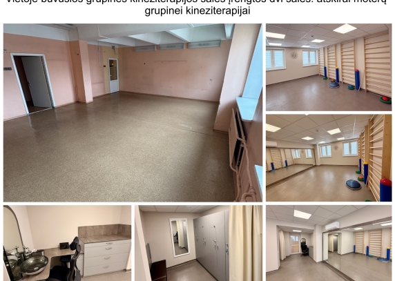 Atnaujinti kineziterapijos kabinetai antrame aukšte